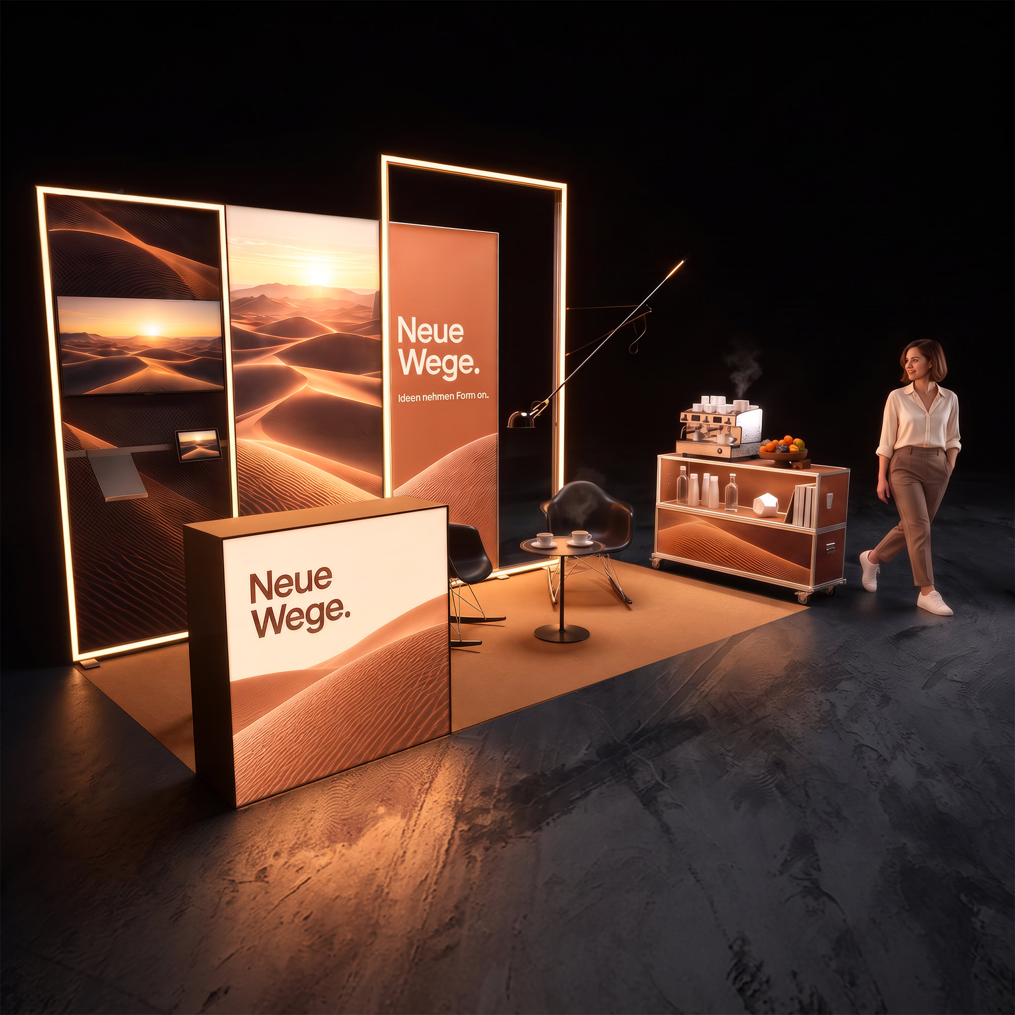 Mobiler Messestand LED - Set Eva - MODULAP ONE