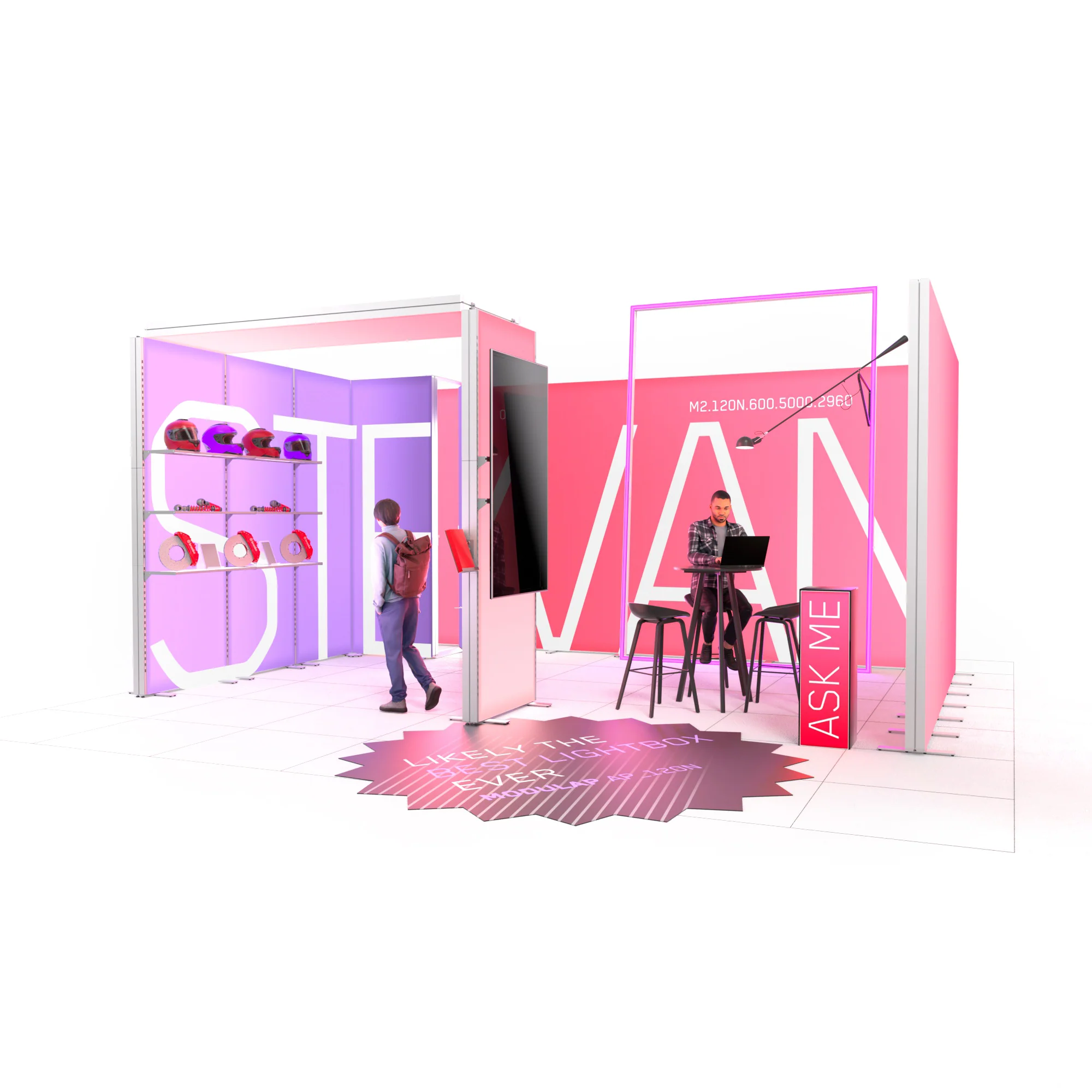 Mobiler Messestand LED - Set Stevan - MODULAP NEXT AP120N