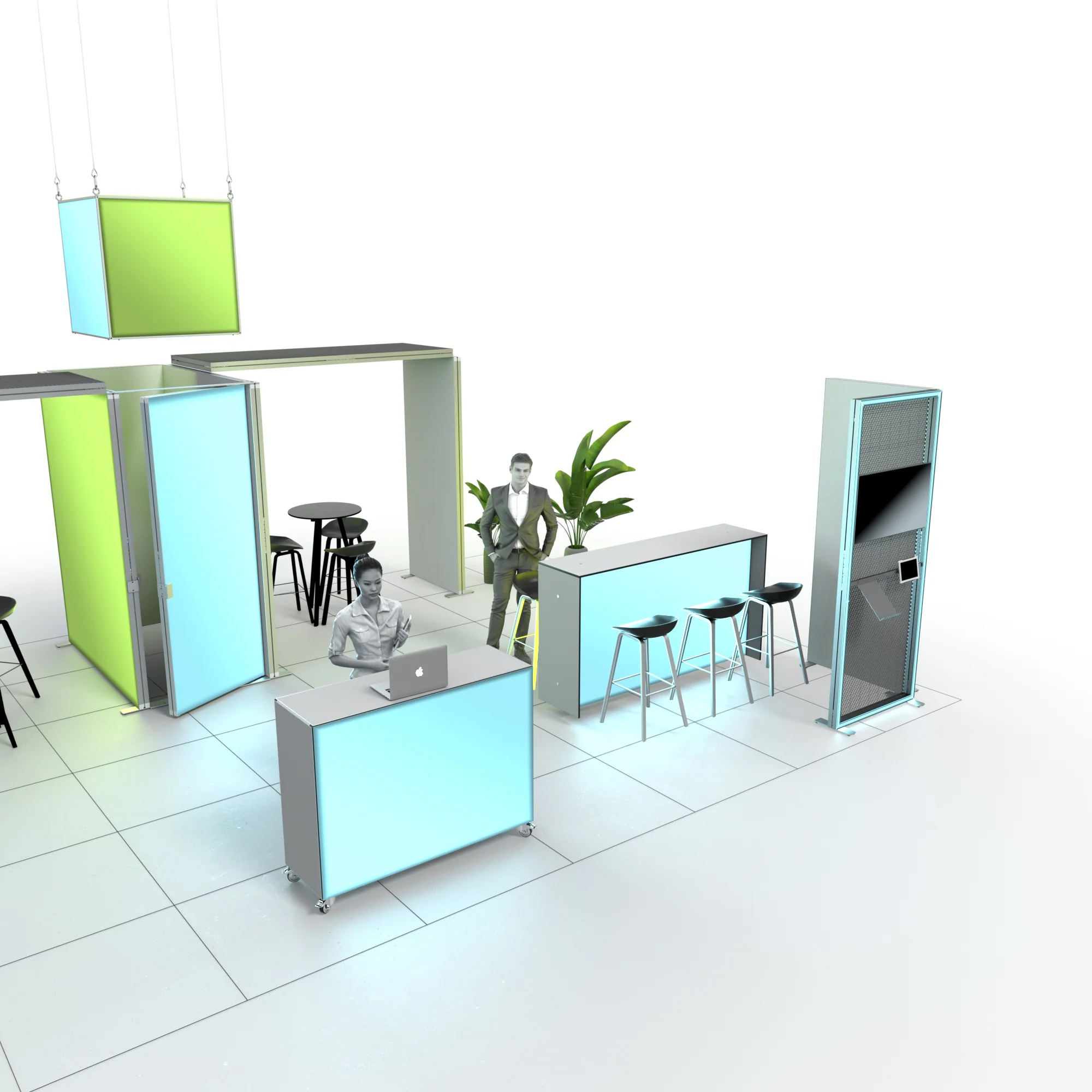 LED Messestand - Set Matteo- MODULAP ONE - Inselstand für Messen und Events