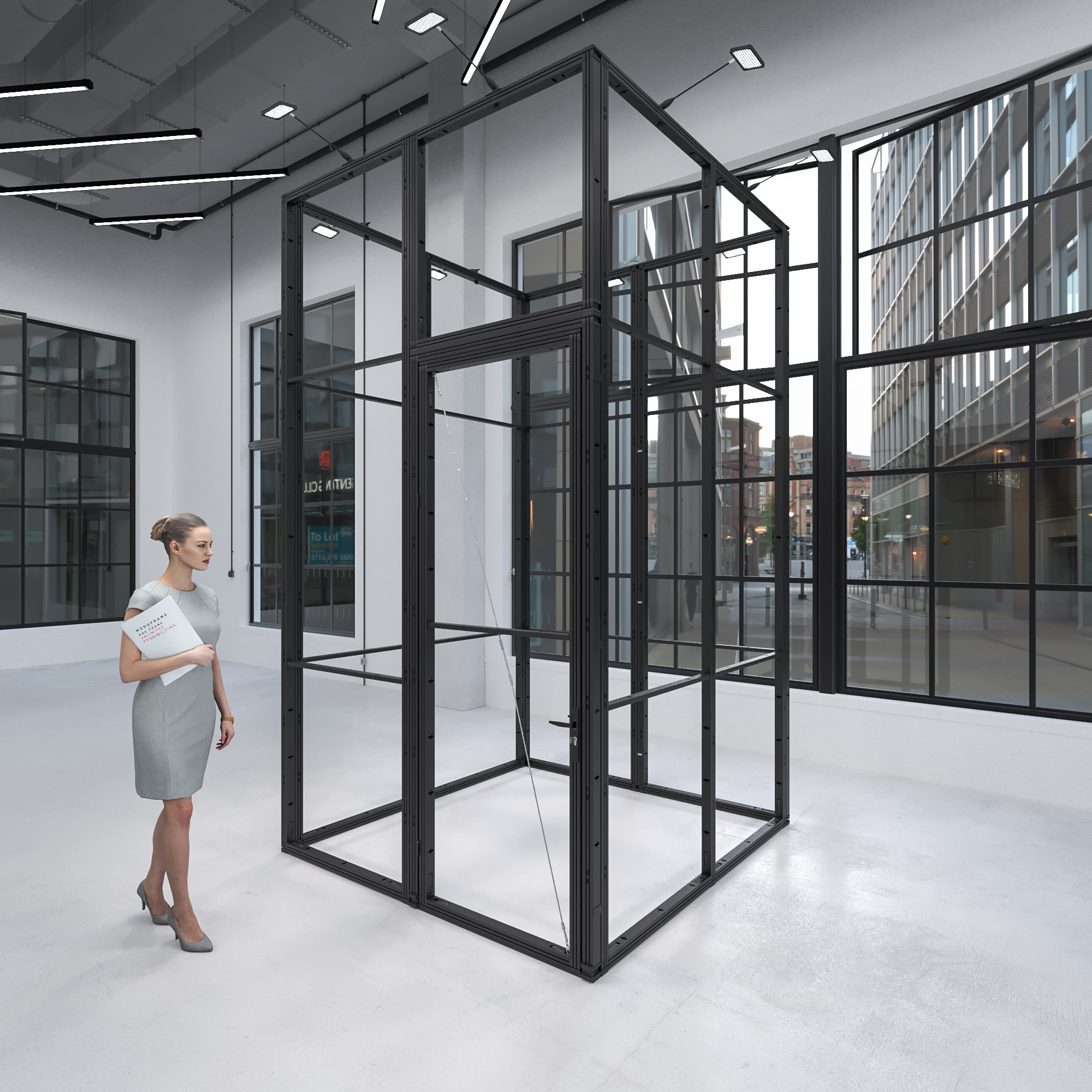 Messewand Moduframe Kabine B 200 x H 350 x T 200 cm