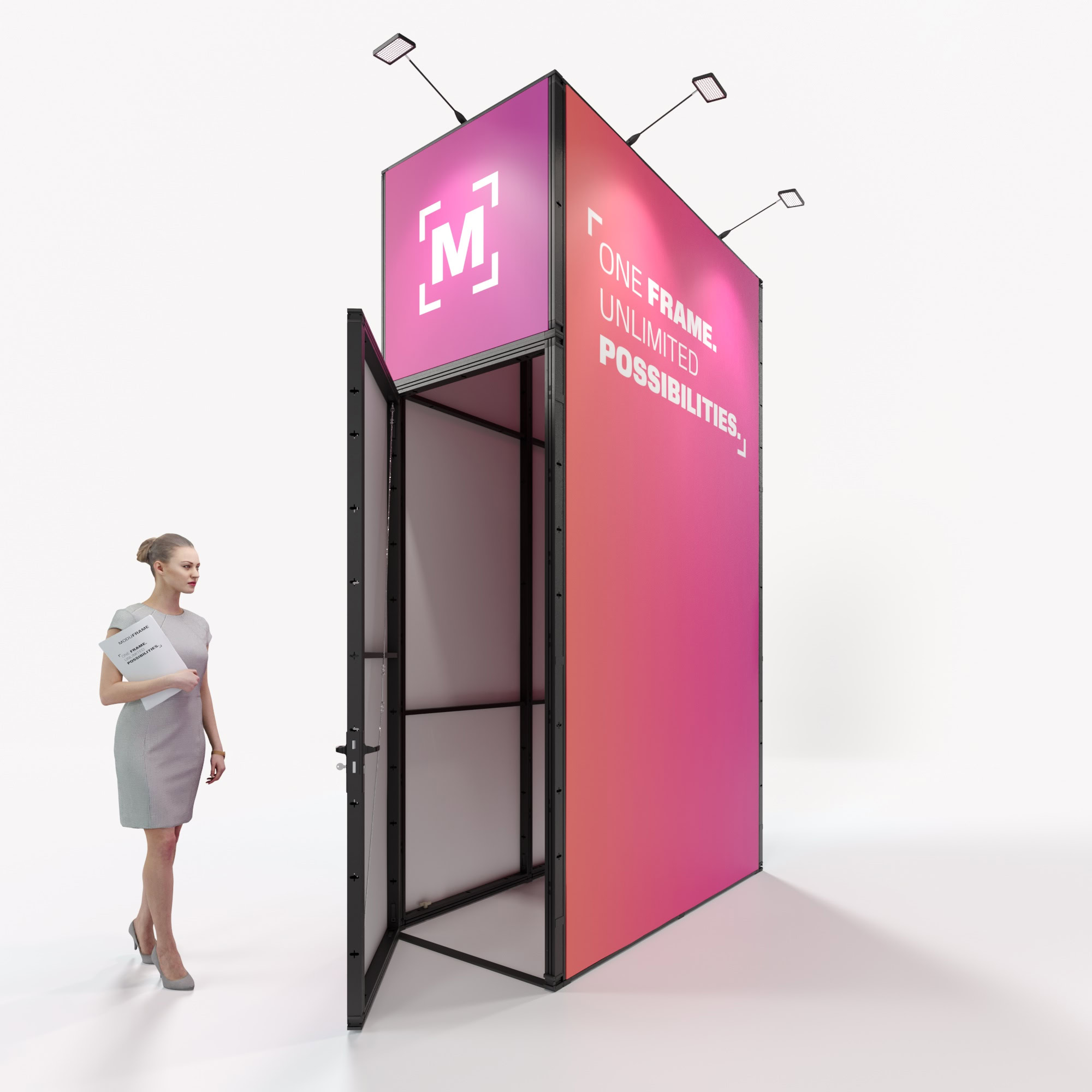 Messewand Moduframe Kabine B 100 x H 350 x T 200 cm