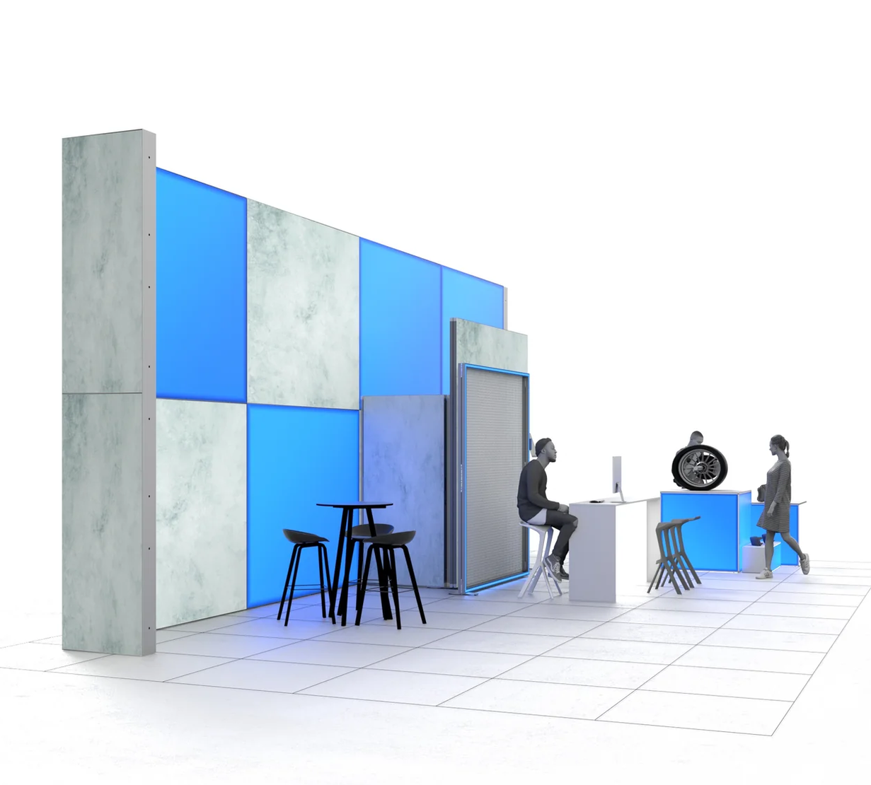 Mobiler Messestand LED - Set Riley - MODULAP ONE