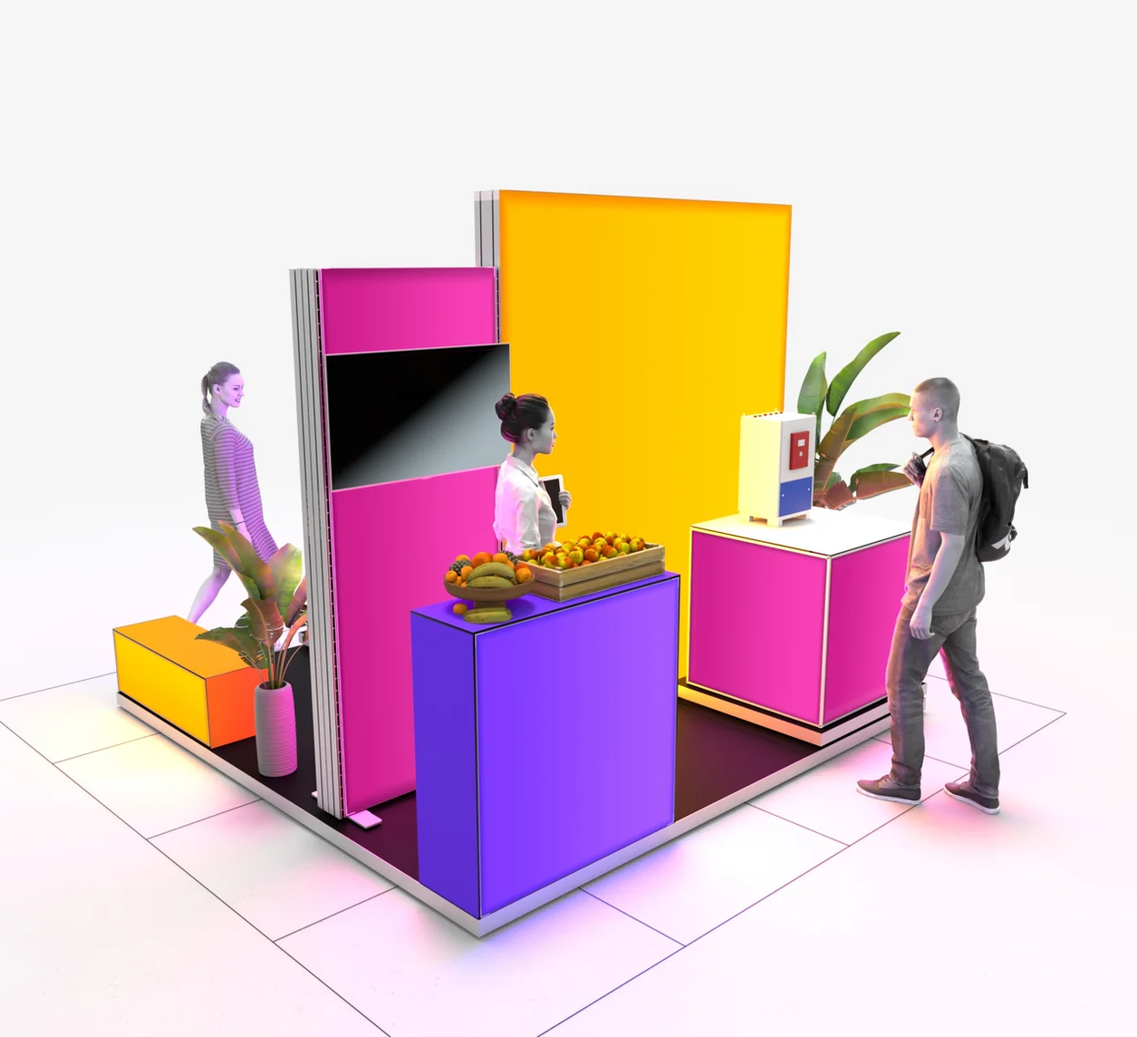 Mobiler Messestand LED - Set Liv - MODULAP ONE
