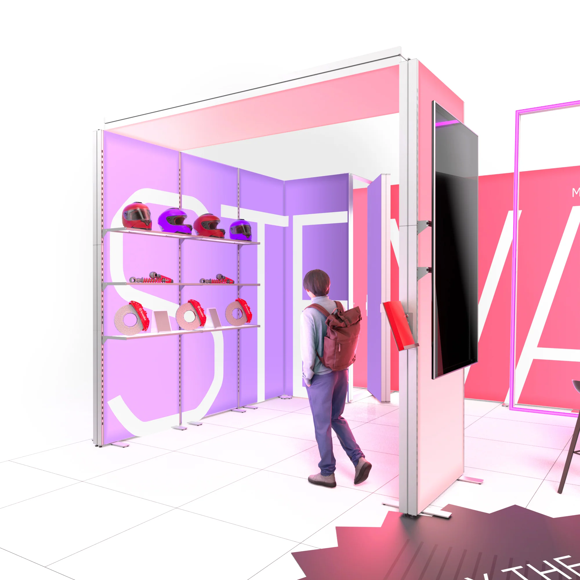 Mobiler Messestand LED - Set Stevan - MODULAP NEXT AP120N