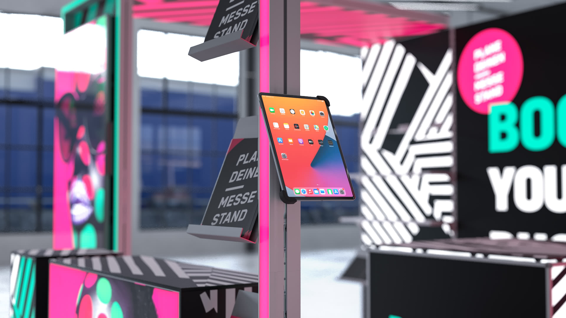 LED Lightstick Prospekt und iPad Halter