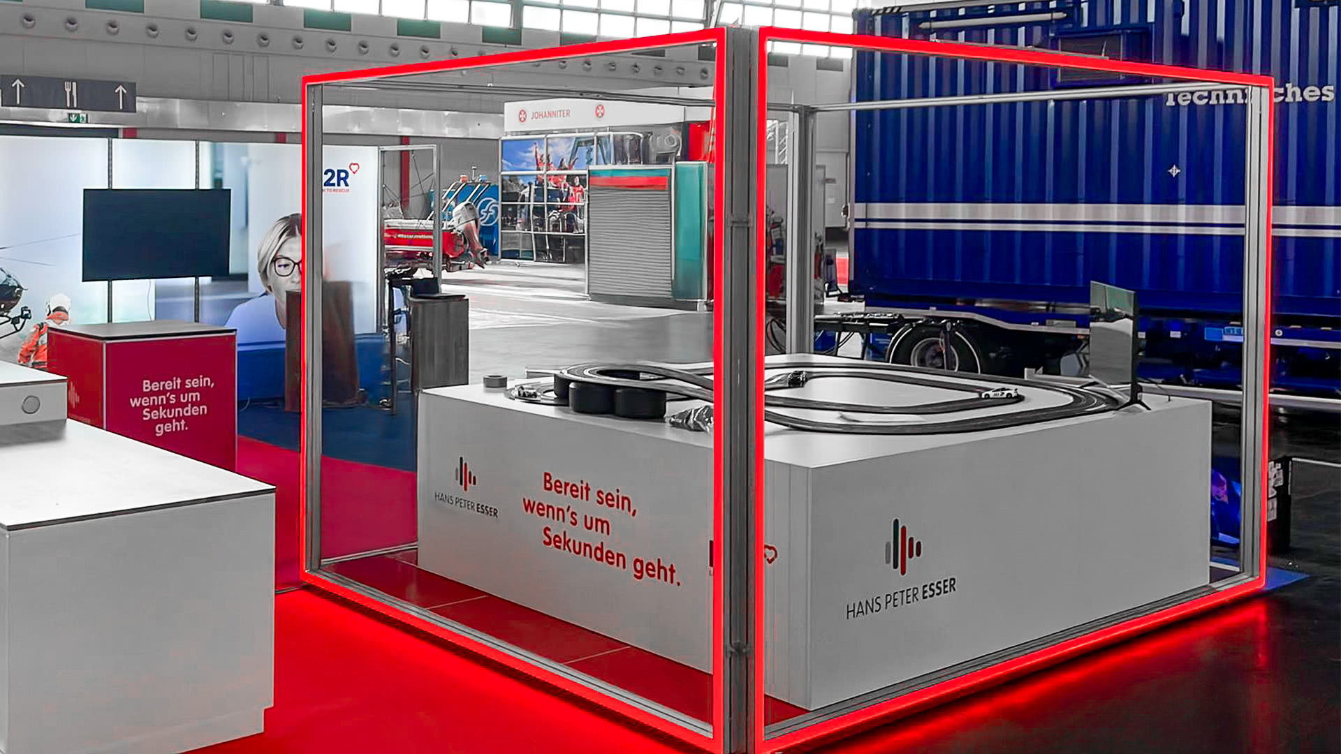 LED Messestand Carrera Bahn