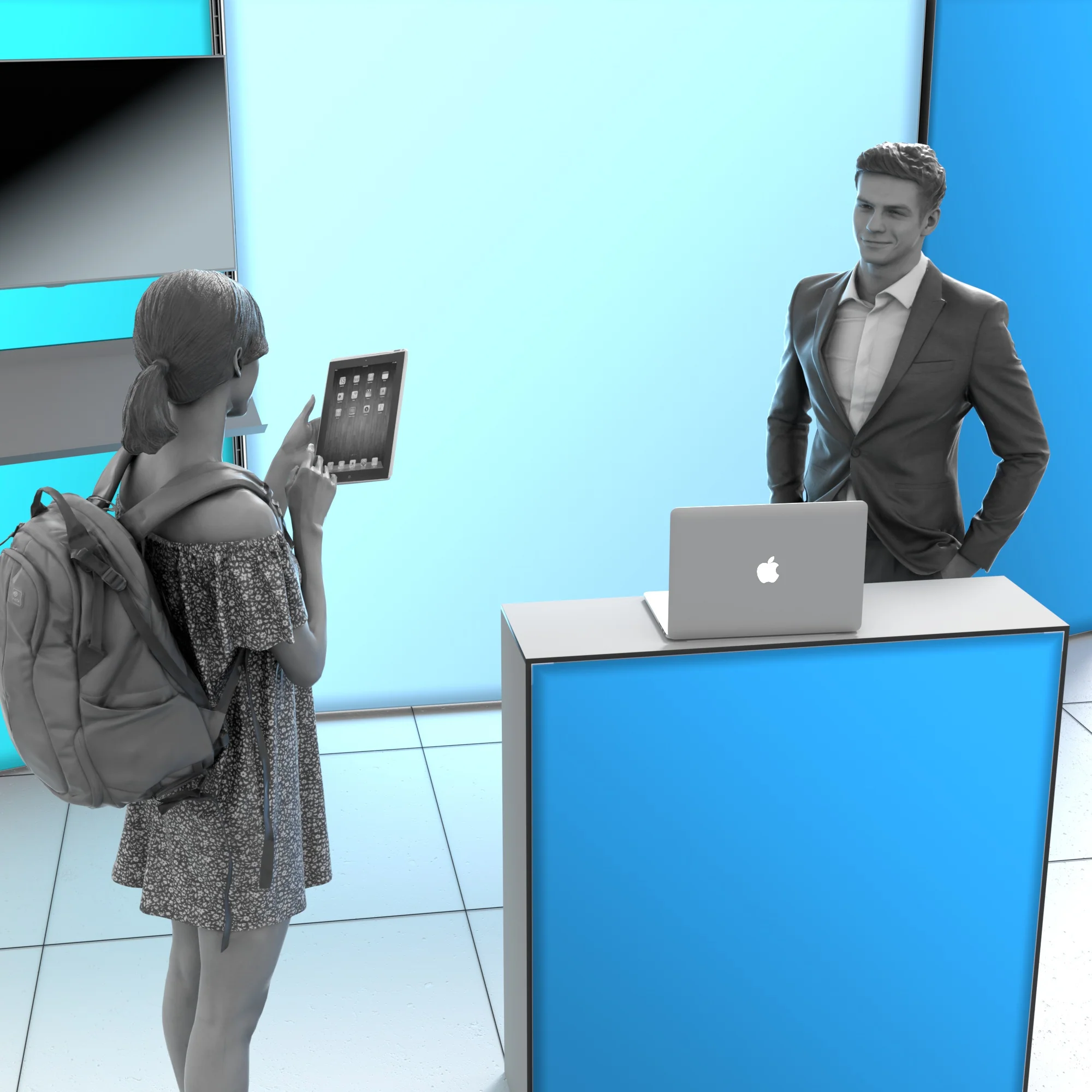 LED Messestand - Set Paul- MODULAP ONE - Schlankes Set für Promotion und Dialog