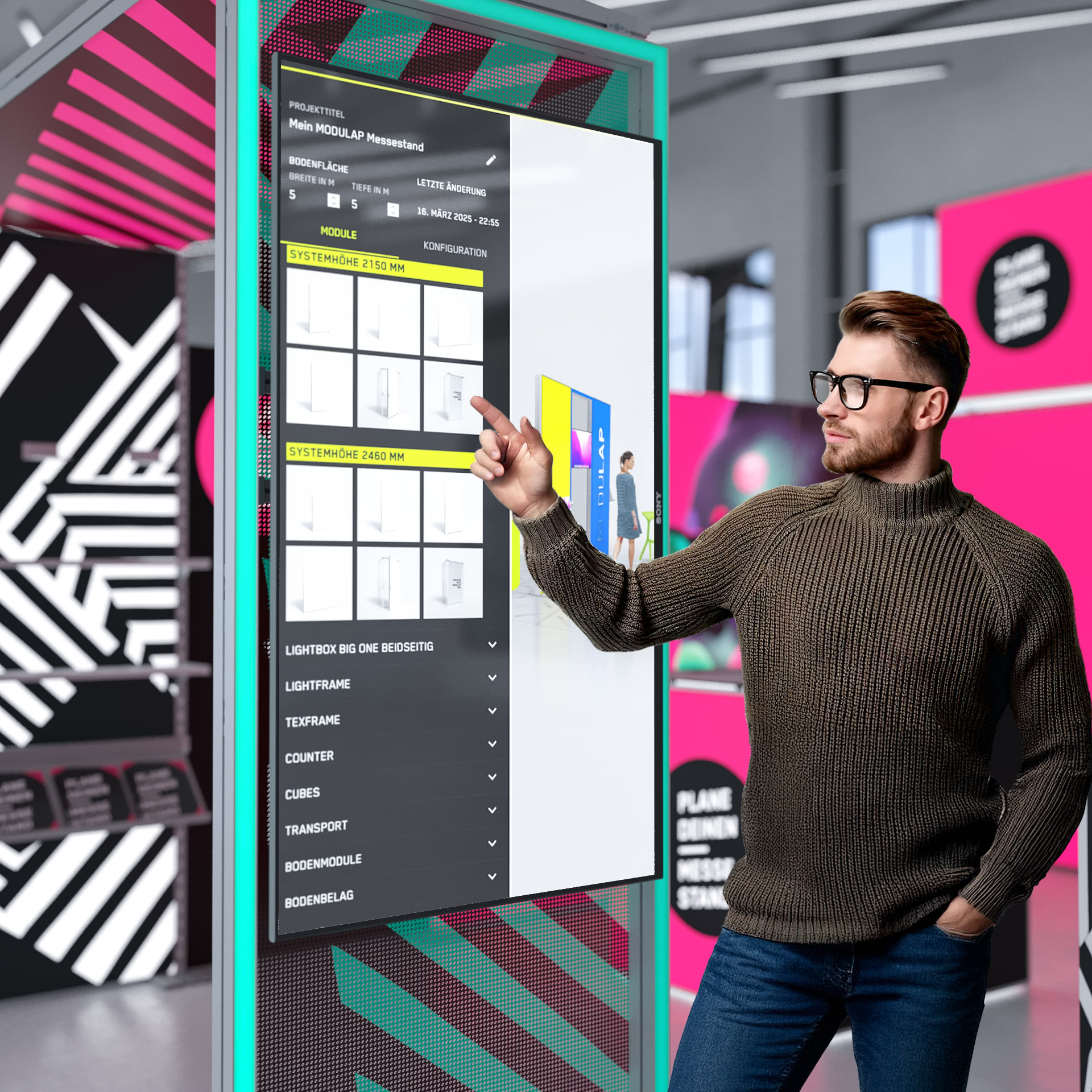 Interaktive Messeplanung Touchscreen TV