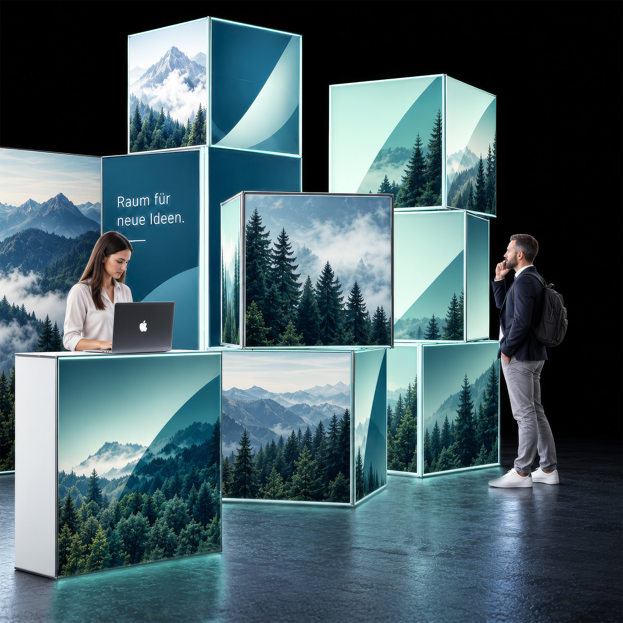 Mobiler Messestand LED - Set Xenia - MODULAP ONE