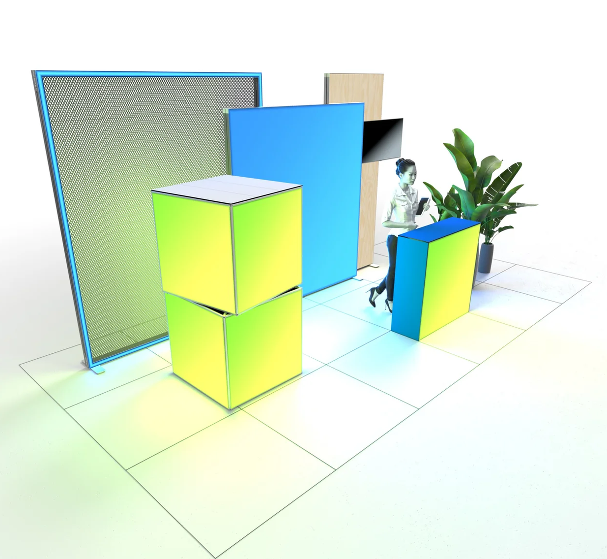 Mobiler Messestand LED - Set Felix - MODULAP ONE