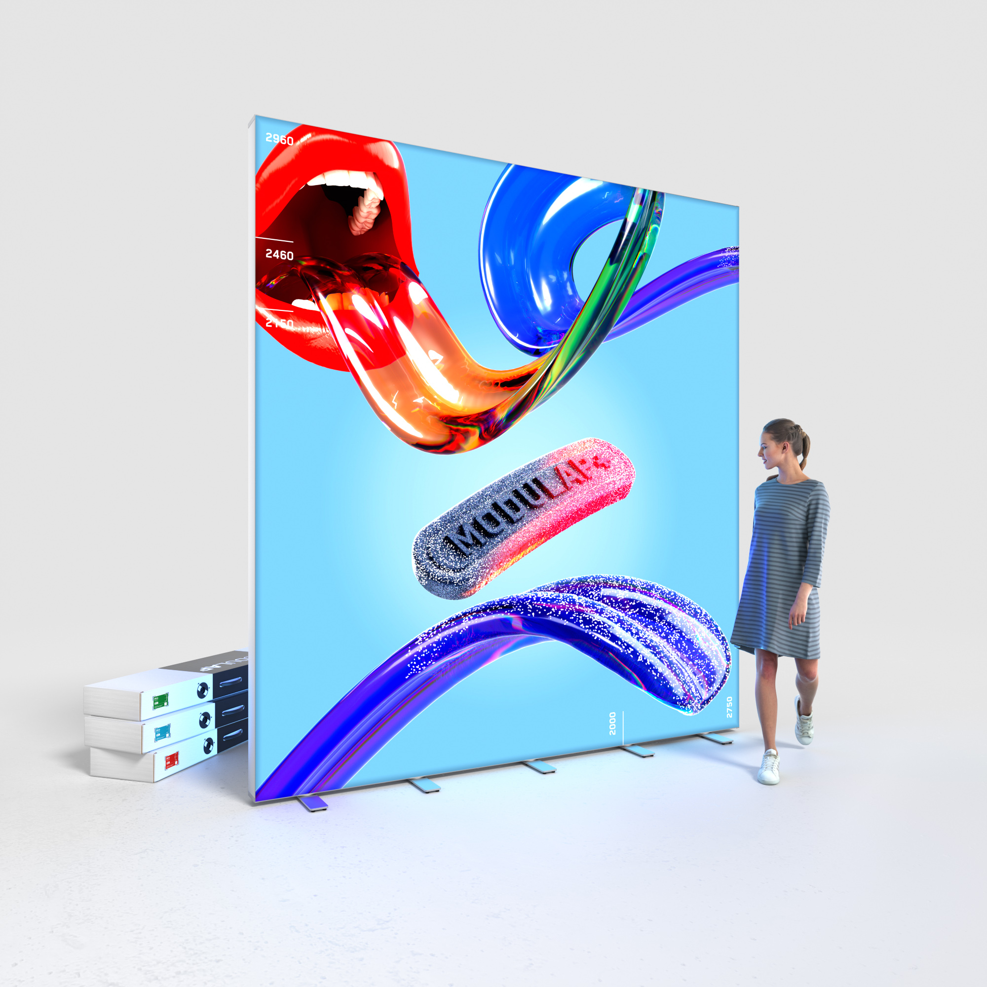 LED Lightbox - AP120 - MODULAP ONE Next - Systembreite 200 - 275 cm