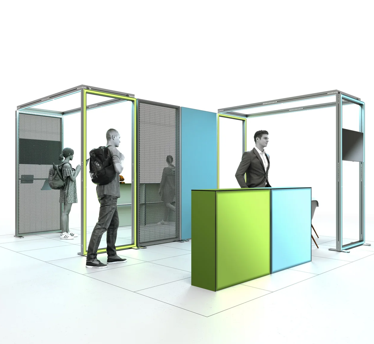 Mobiler Messestand LED - Set Lena - MODULAP ONE
