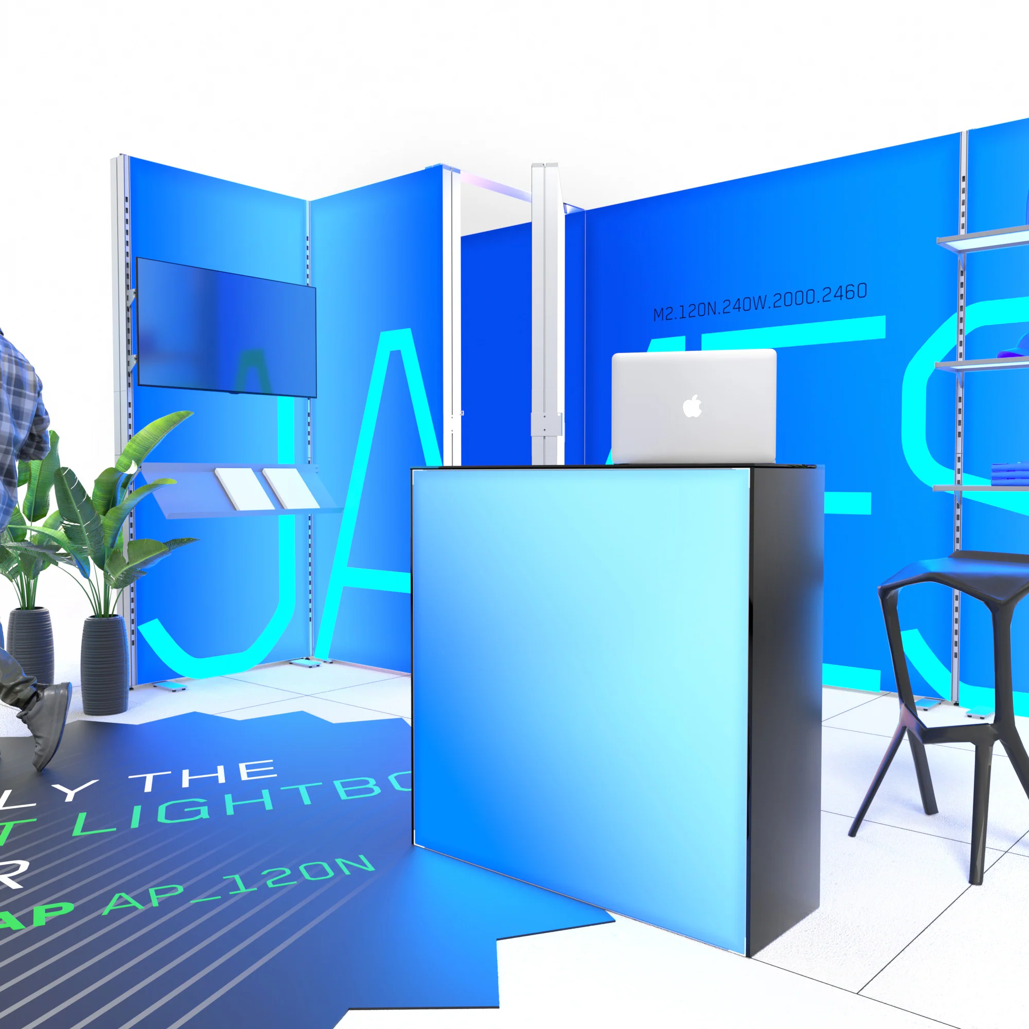 Mobiler Messestand LED - Set James - MODULAP NEXT AP120N
