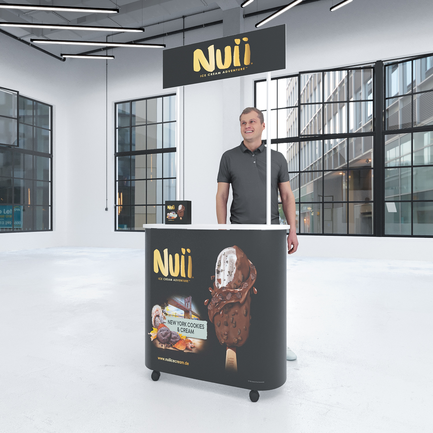 Promotiontheke Oval Mini mit Topschild