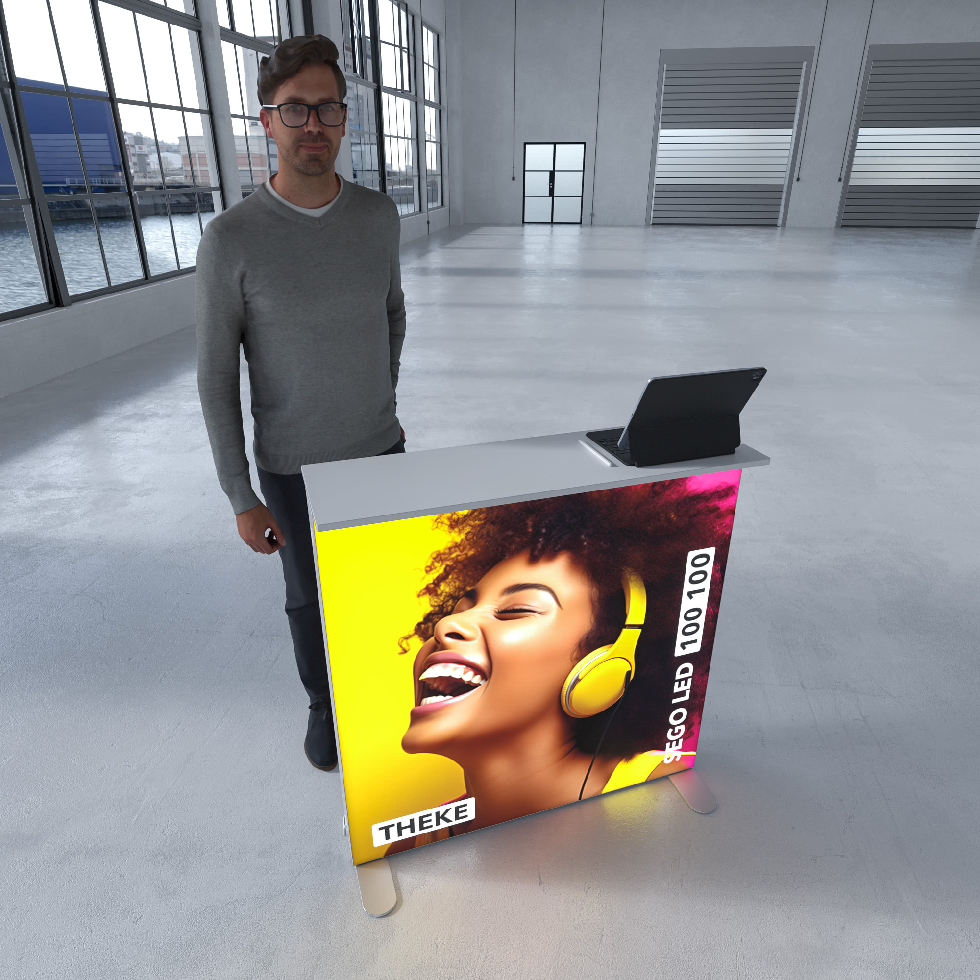 LED Messetheke Higlight SEGO - B 100 x H 100 cm