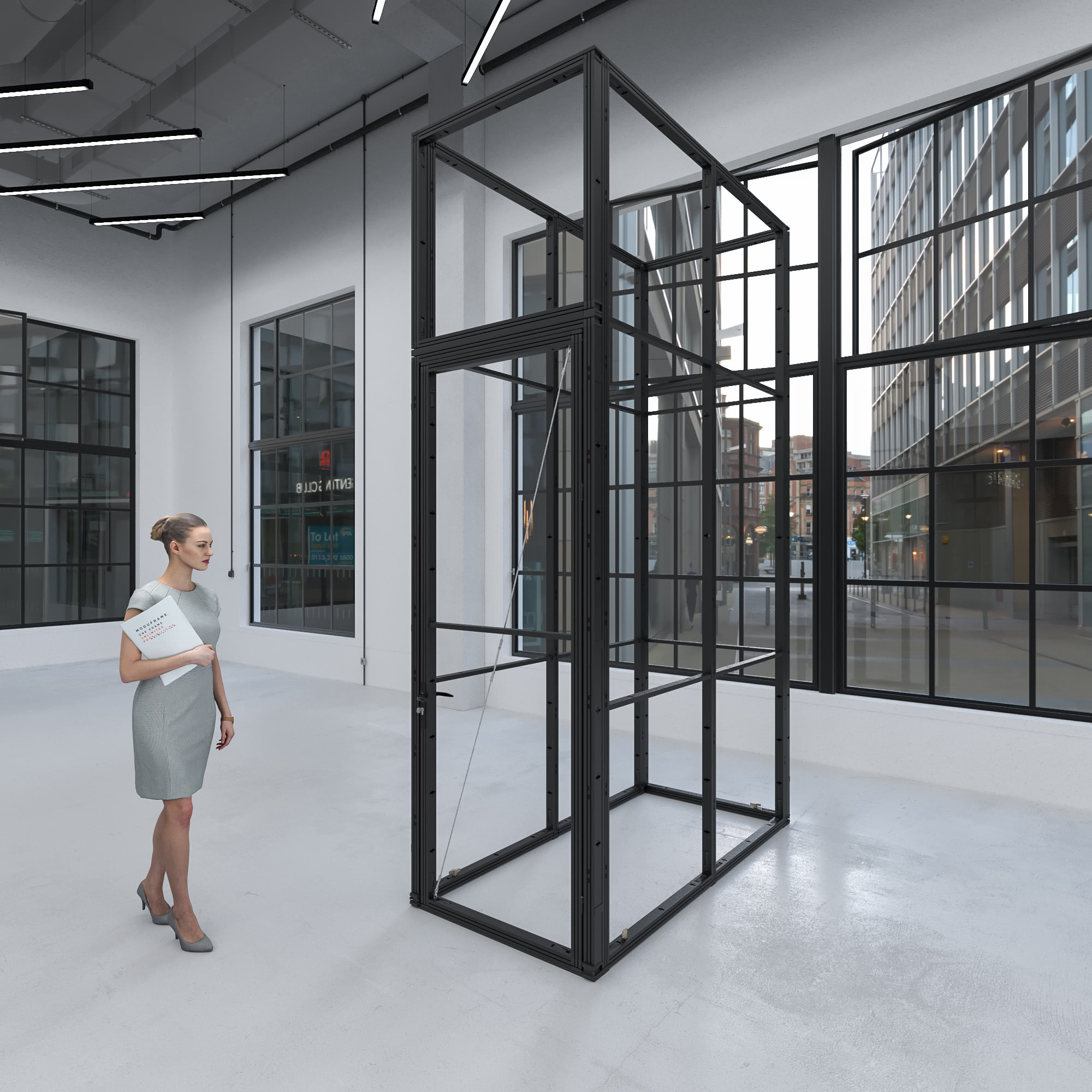 Messewand Moduframe Kabine B 100 x H 350 x T 200 cm