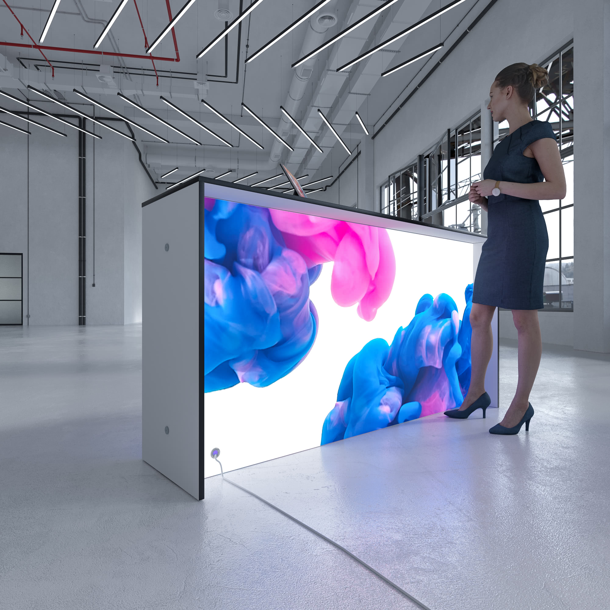 Messetheke LED - B 203 x H 110 cm - Modulap BIG One