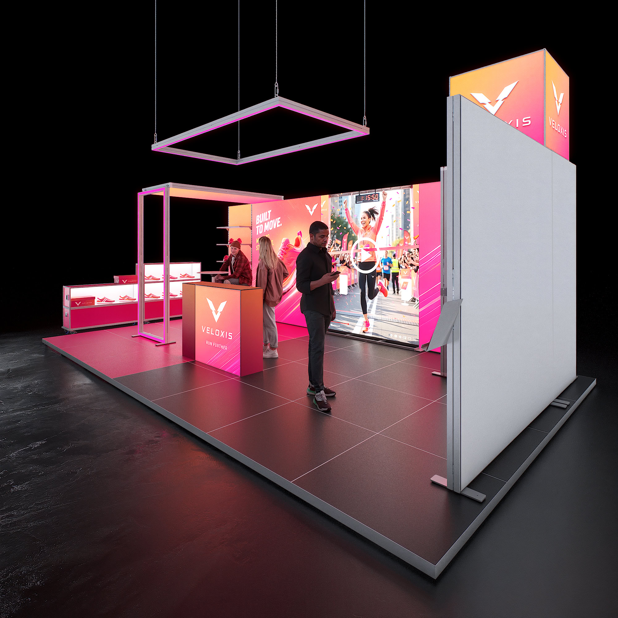 Mobiler Messestand LED - inkl. Videowall - SET 04