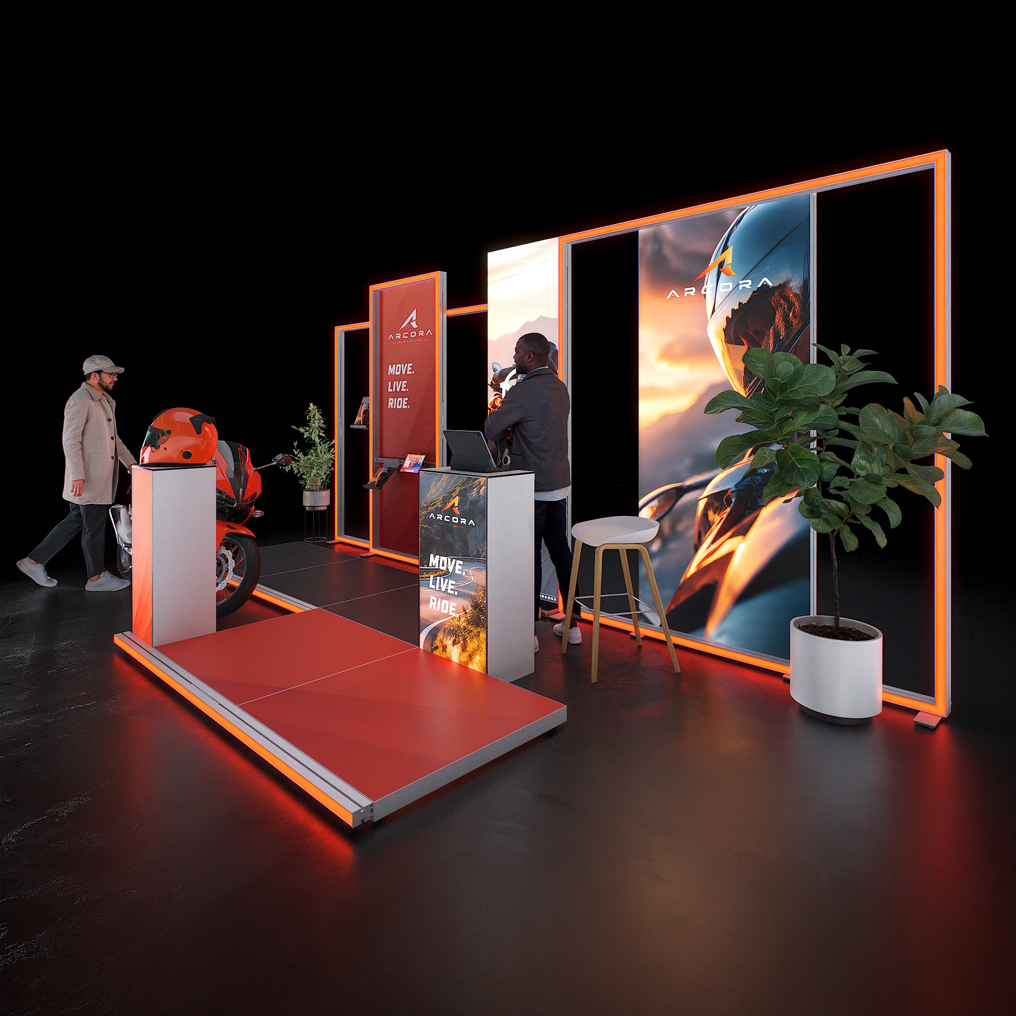 Mobiler Messestand LED - inkl. Videowall - SET 08