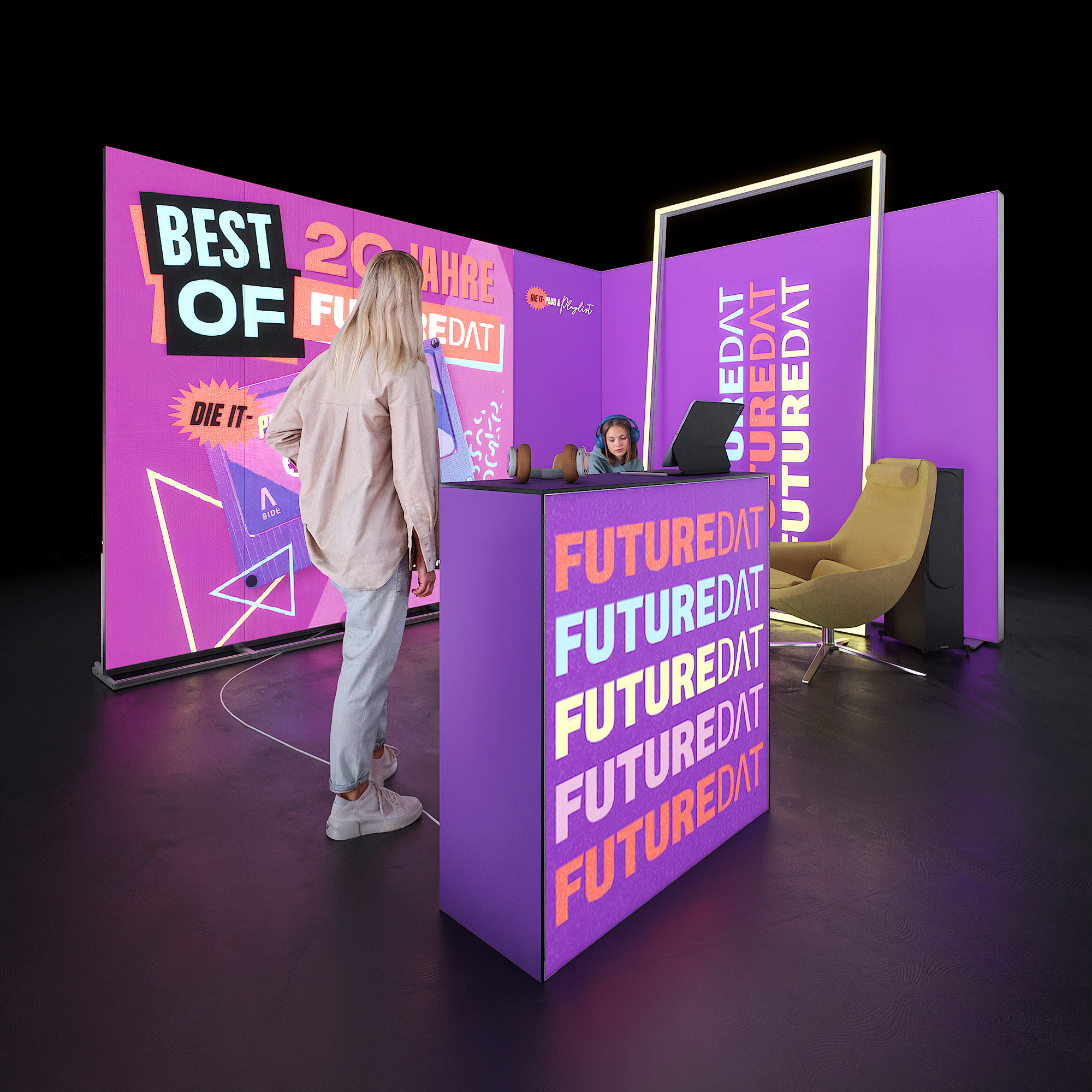 Mobiler Messestand LED - inkl. Videowall - SET 09