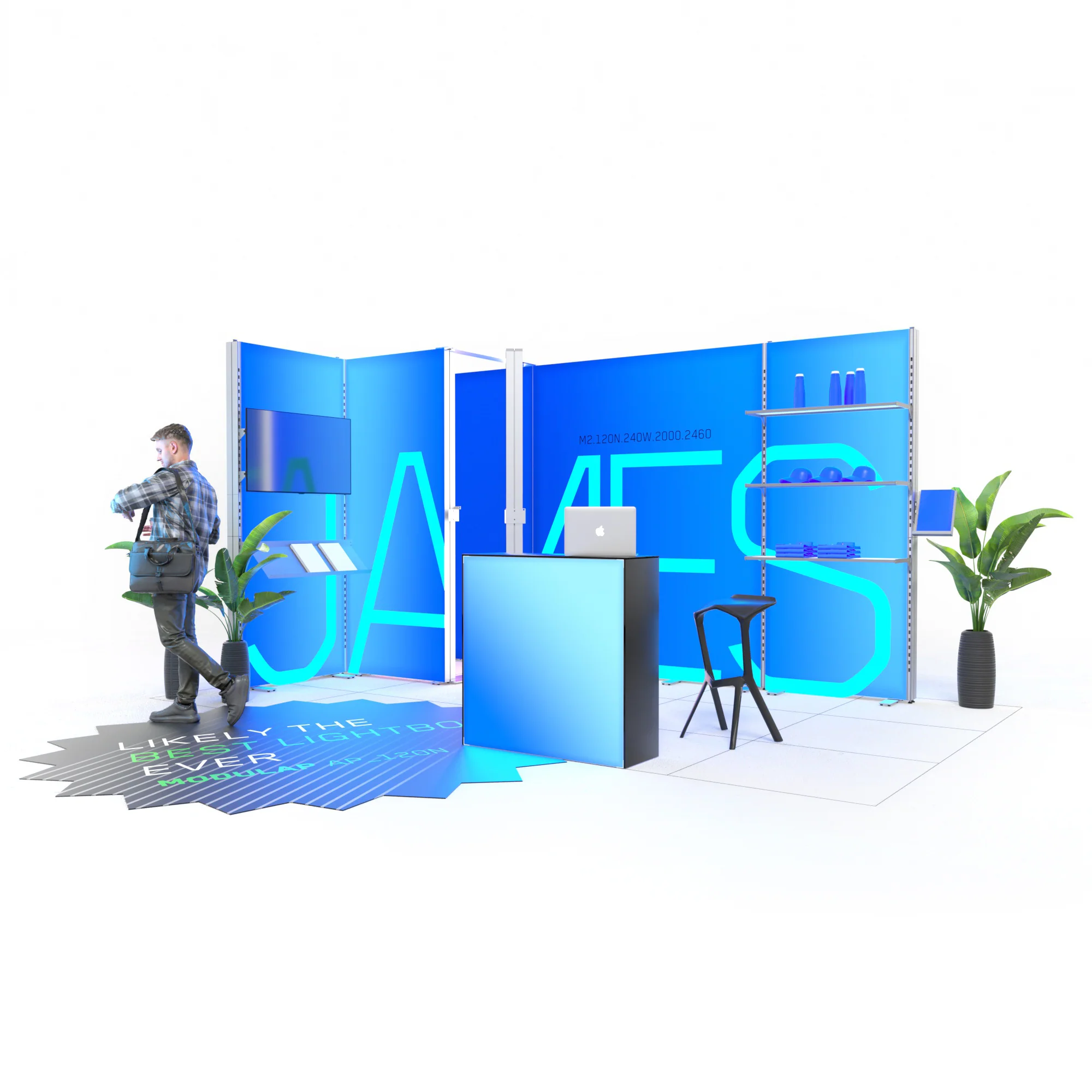 Mobiler Messestand LED - Set James - MODULAP NEXT AP120N