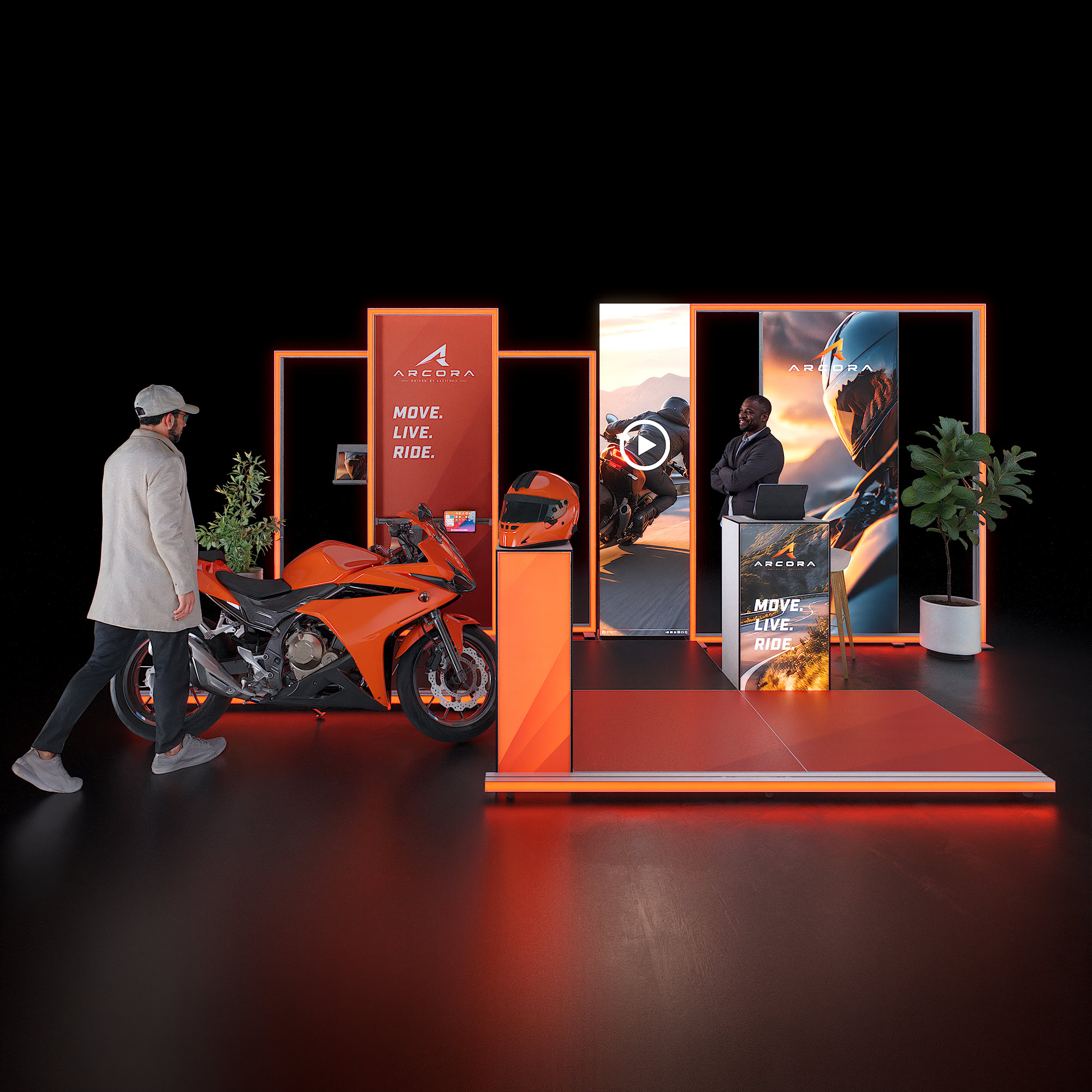 Mobiler Messestand LED - inkl. Videowall - SET 08
