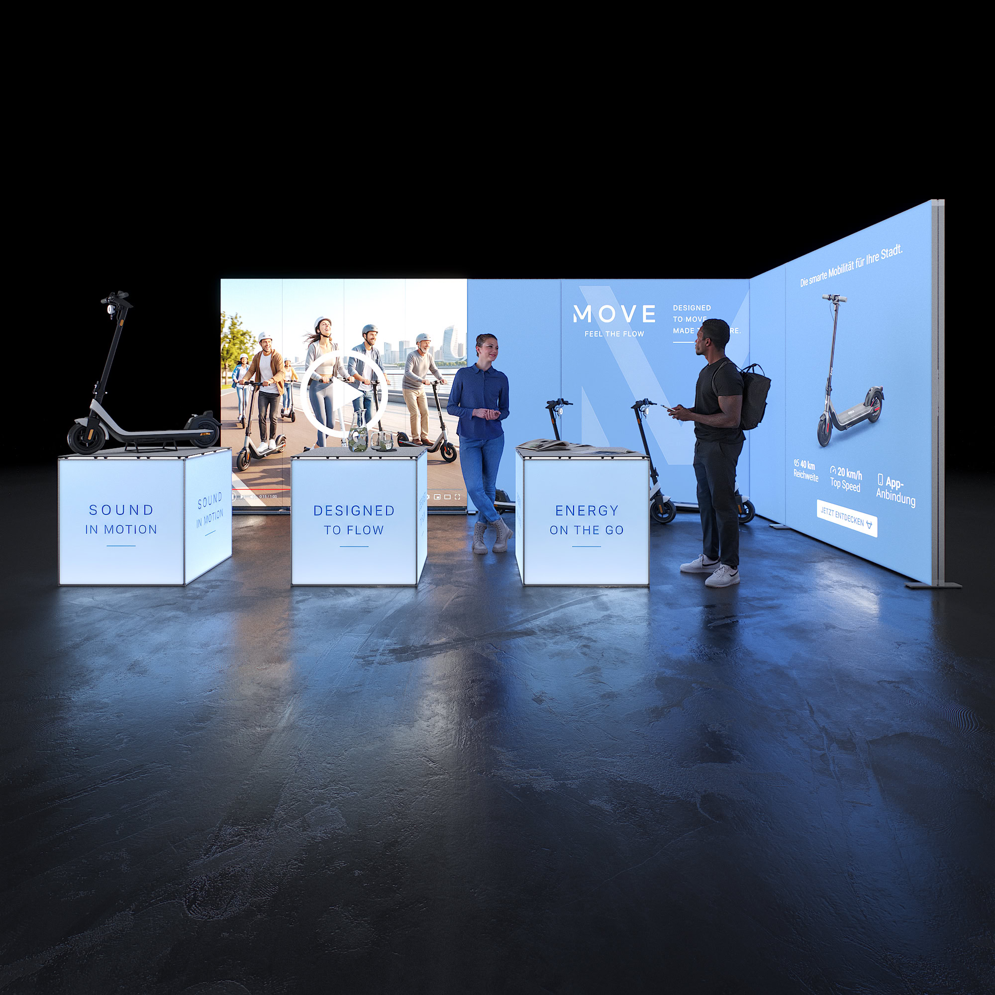 Mobiler Messestand LED - inkl. Videowall - SET 05