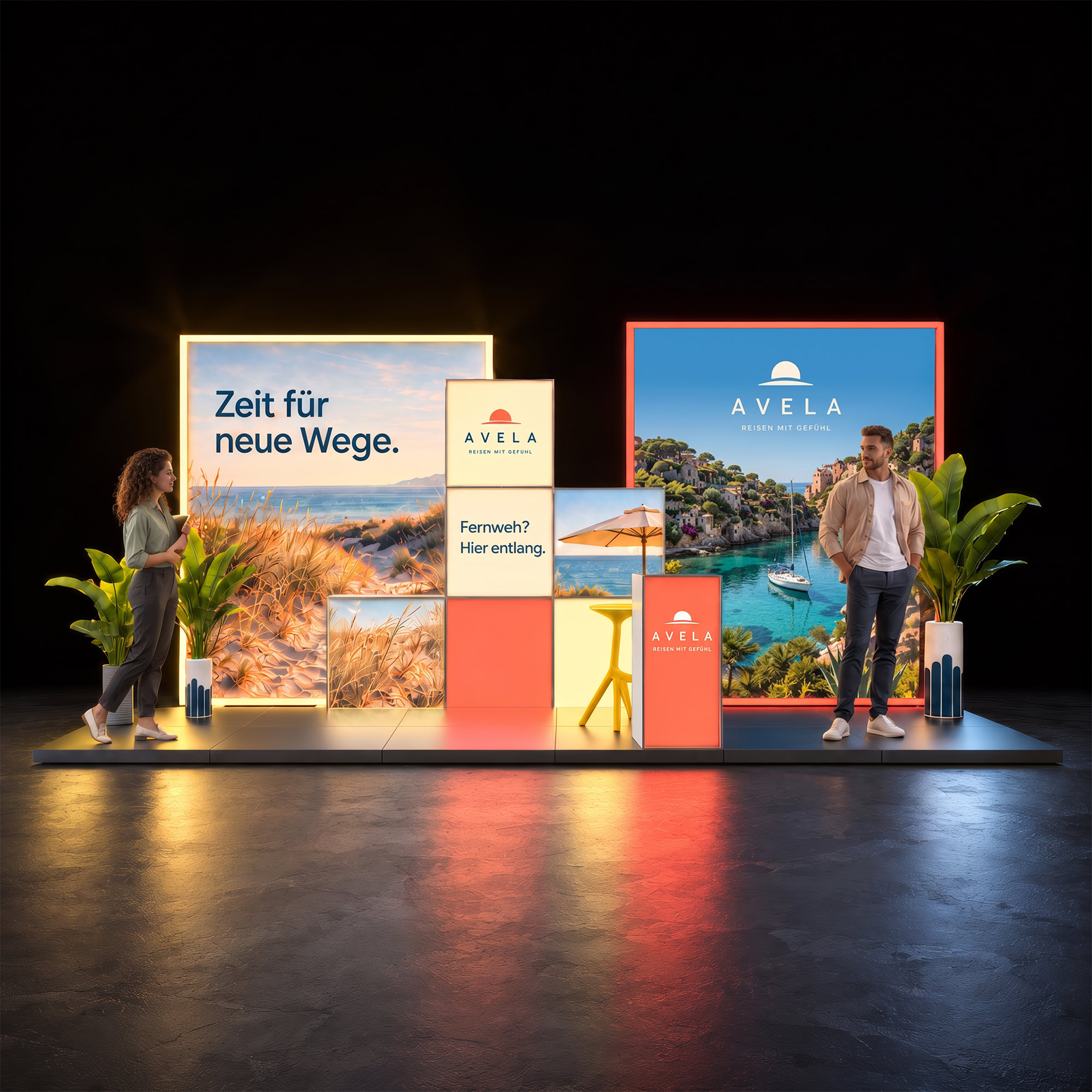 Mobiler Messestand LED - Set Augustina - MODULAP ONE