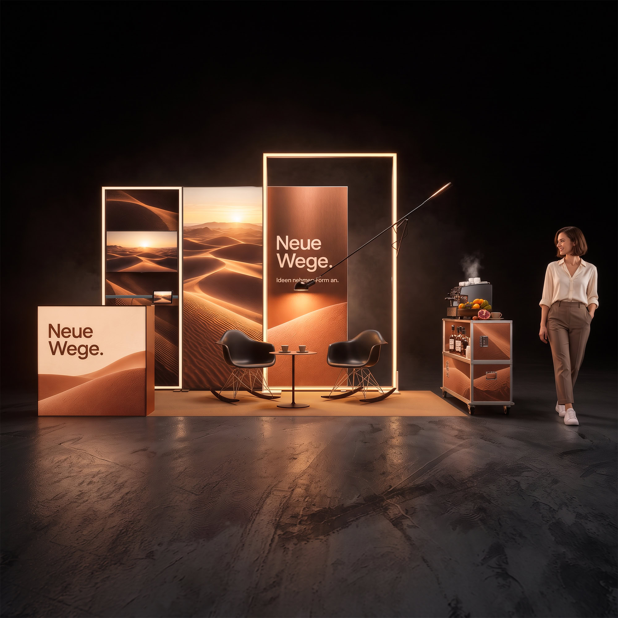 Mobiler Messestand LED - Set Eva - MODULAP ONE