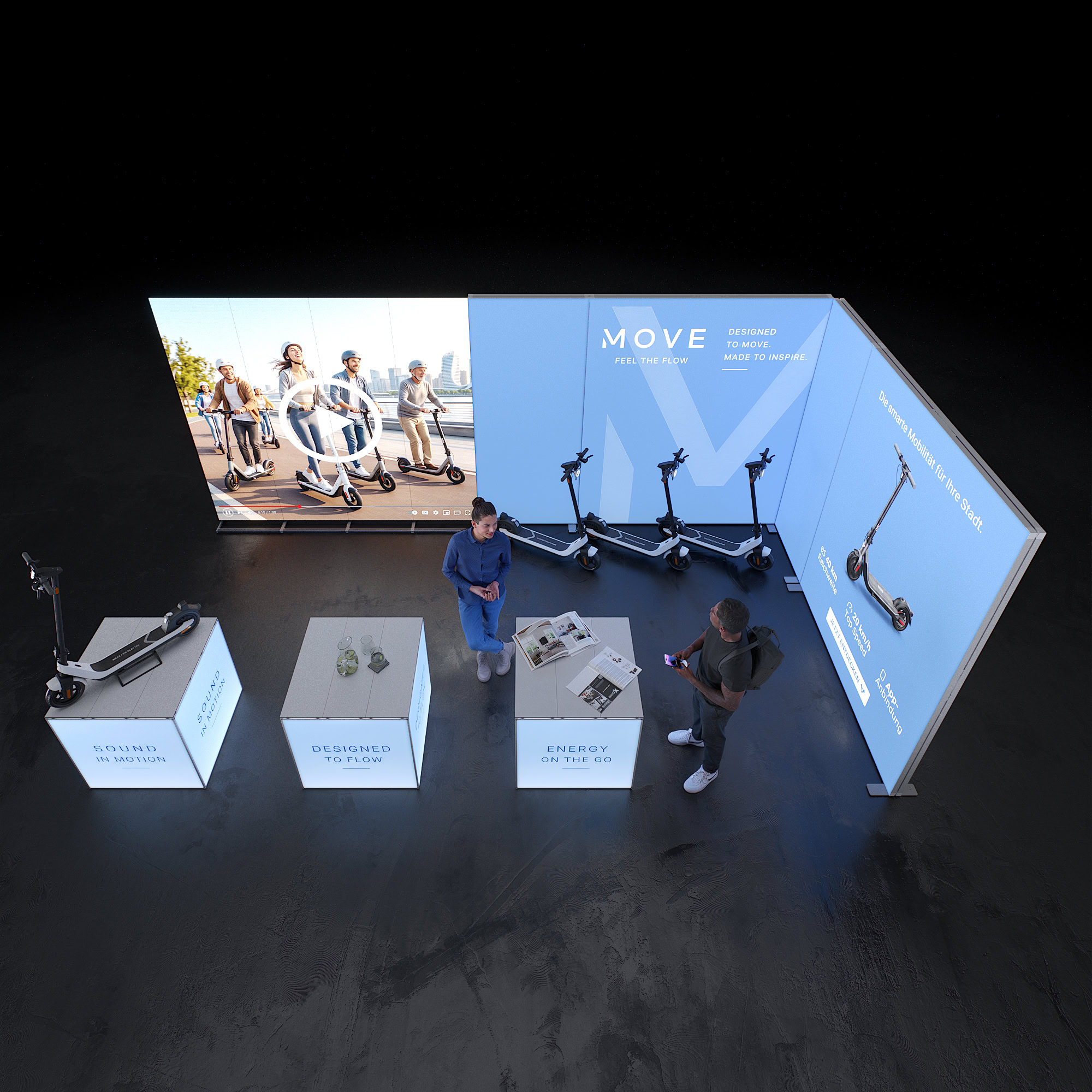 Mobiler Messestand LED - inkl. Videowall - SET 05