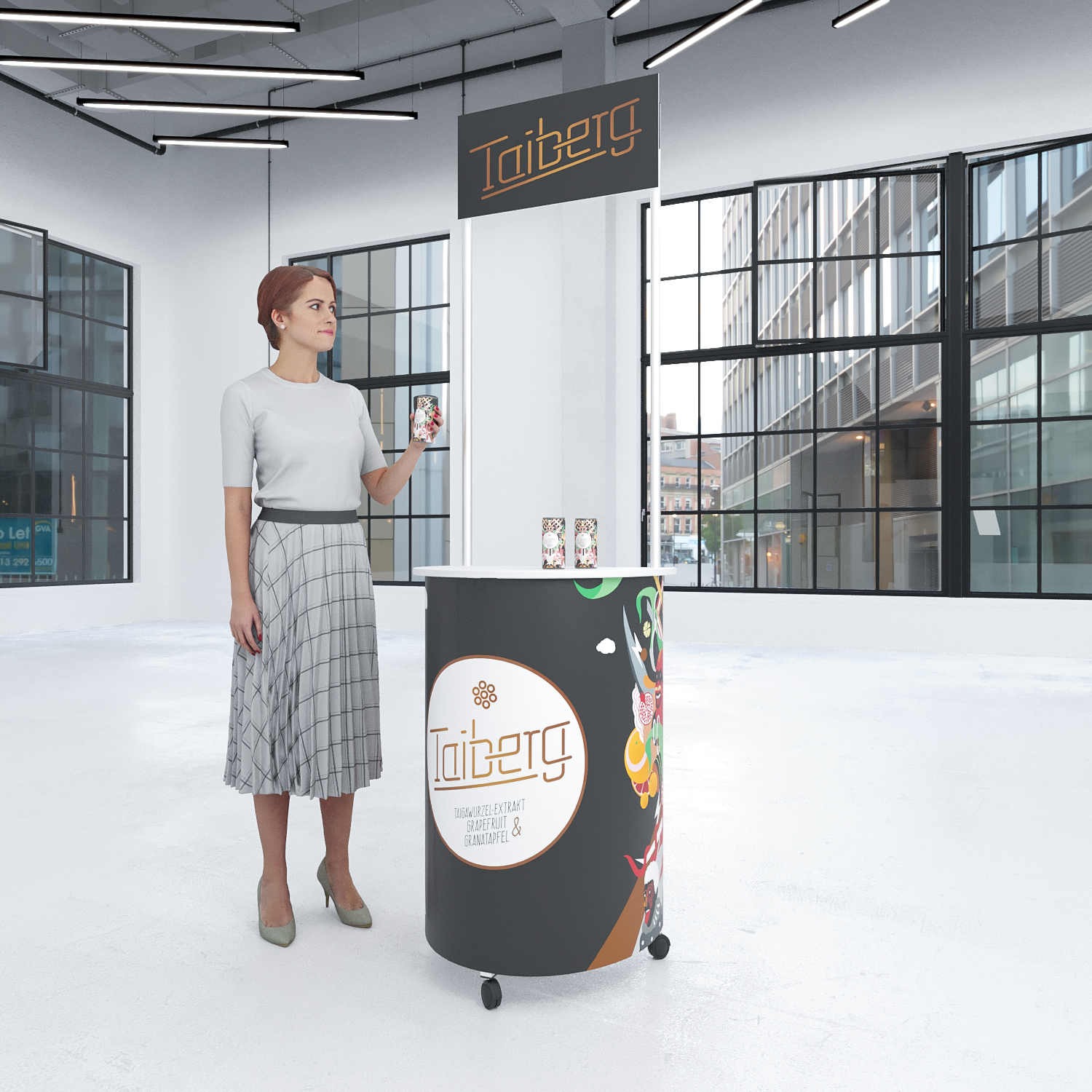 Promotiontheke Halbmond Mini mit Topschild