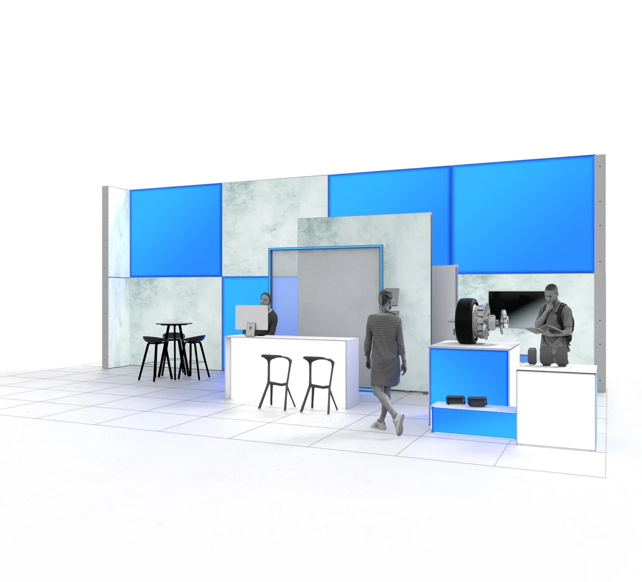 Mobiler Messestand LED - Set Riley - MODULAP ONE
