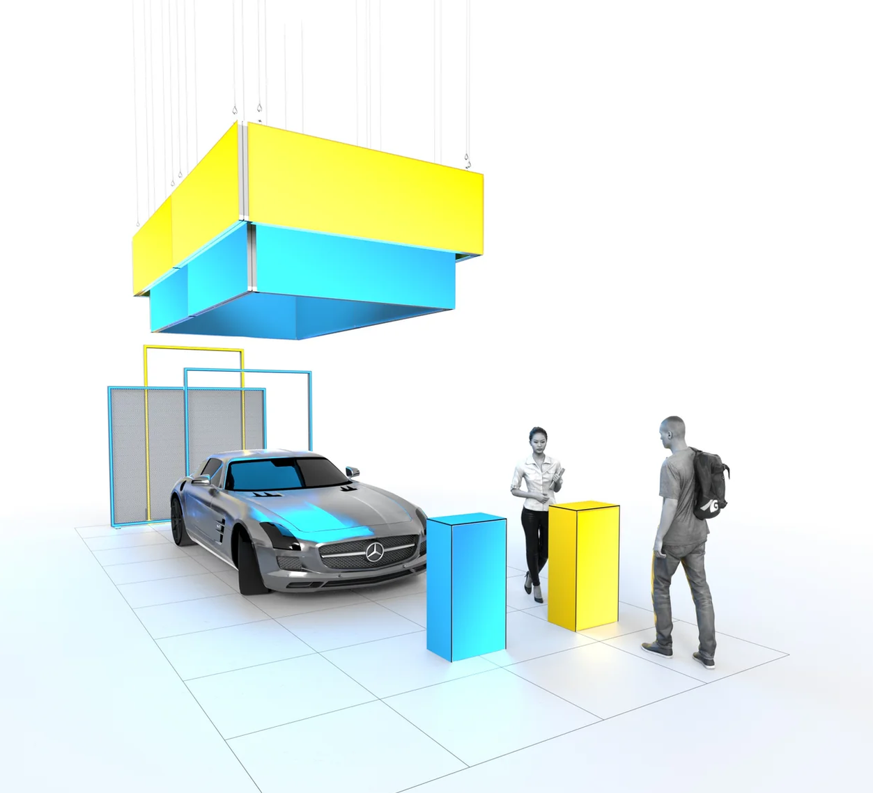 Mobiler Messestand LED - Set Finja - MODULAP ONE