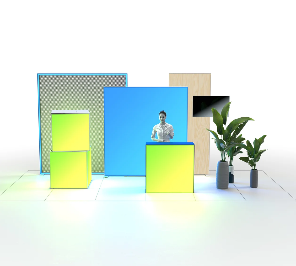 Mobiler Messestand LED - Set Felix - MODULAP ONE