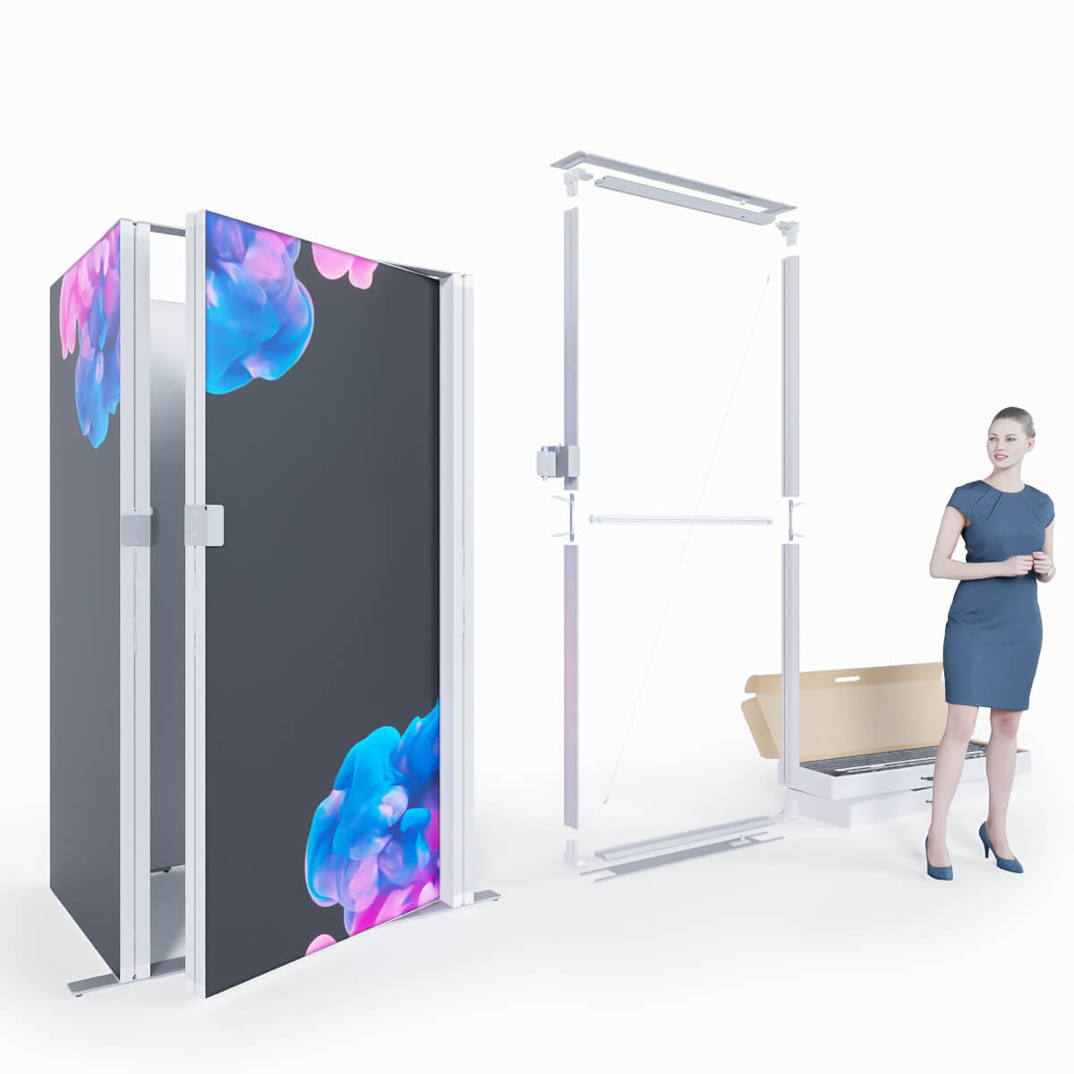 Tür für Texframe / LED - Kabine - B 98 x H 213 cm - MODULAP ONE