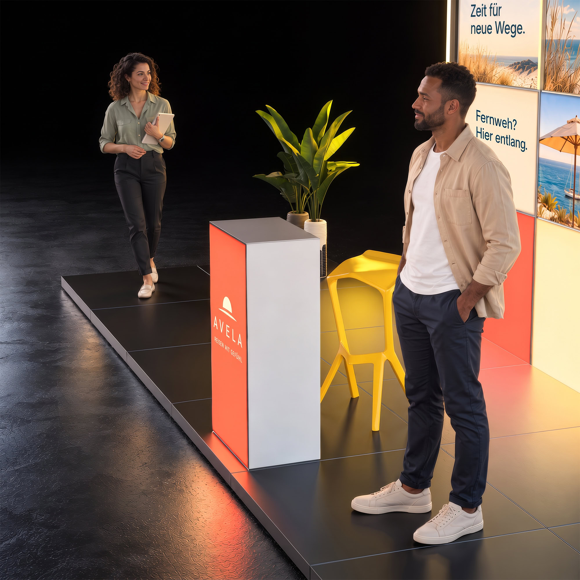 Mobiler Messestand LED - Set Augustina - MODULAP ONE