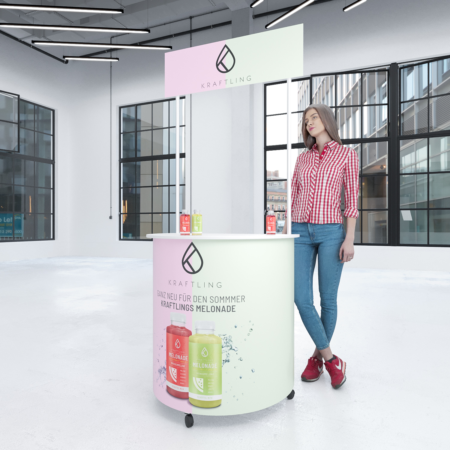 Promotiontheke Halbmond mit Topschild