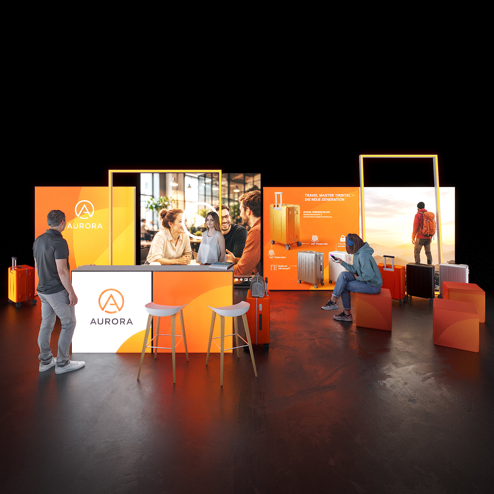 Mobiler Messestand LED - inkl. Videowall - SET 06