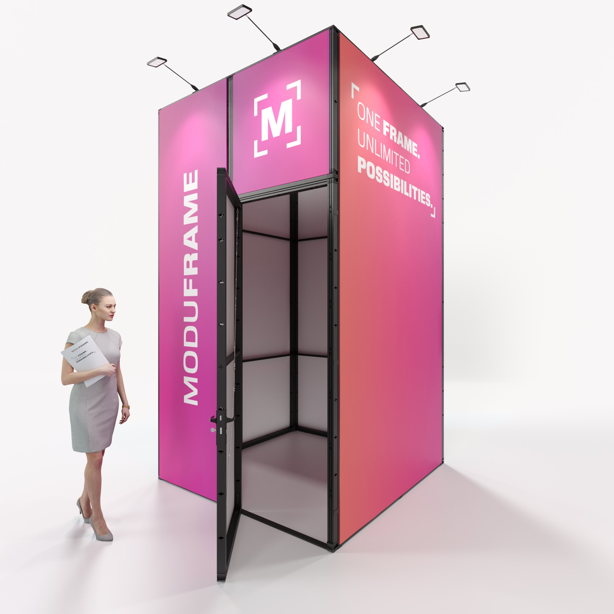 Messewand Moduframe Kabine B 200 x H 350 x T 200 cm
