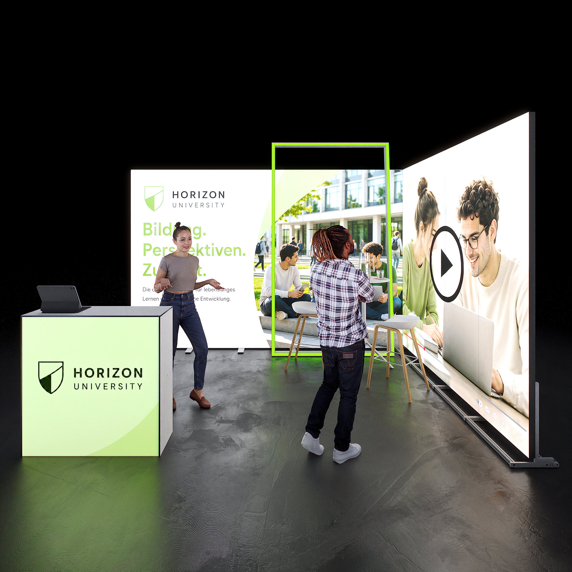 Mobiler Messestand LED - inkl. Videowall - SET 01