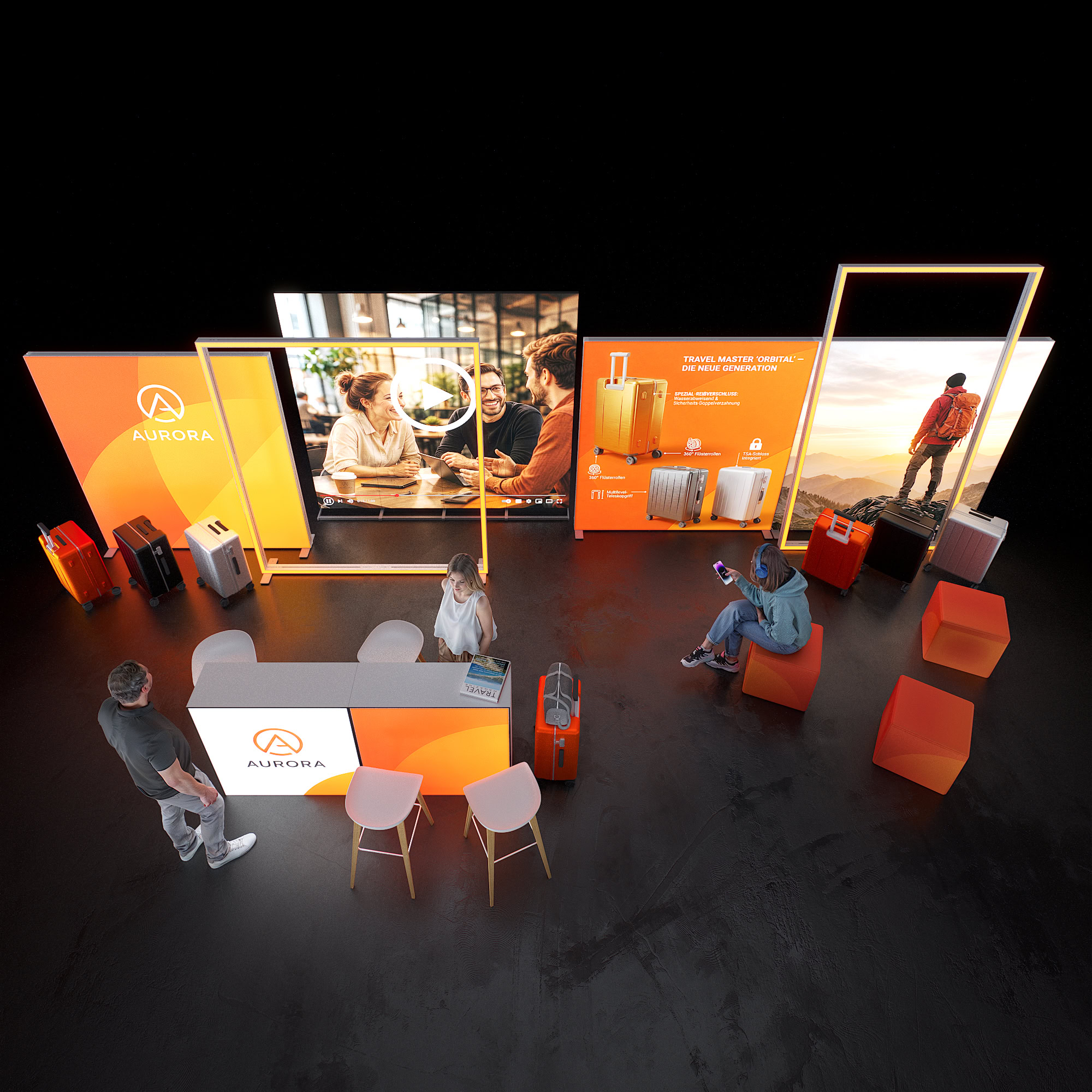 Mobiler Messestand LED - inkl. Videowall - SET 06