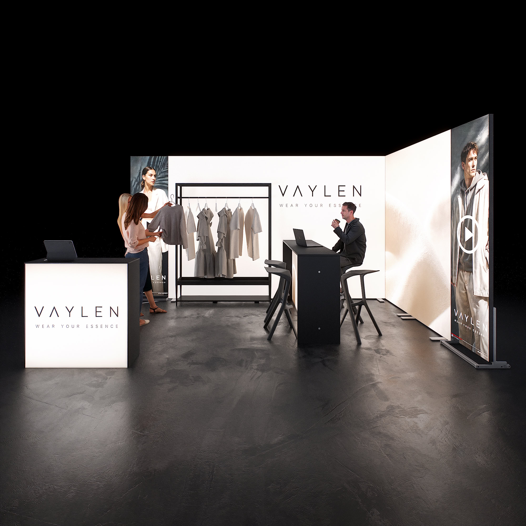 Mobiler Messestand LED - inkl. Videowall - SET 02